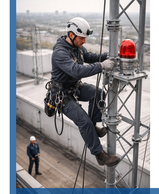 Монтаж заградительных огней и обслуживание объектов в Хабаровске