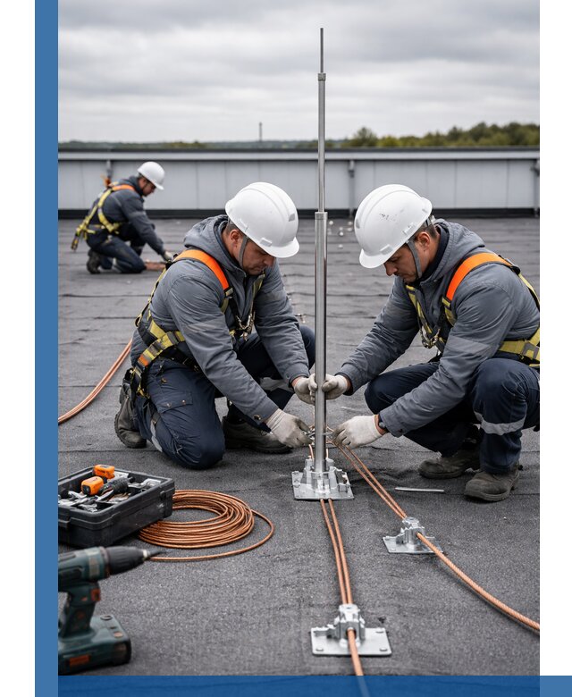 Монтаж молниезащиты на кровле в Хабаровске под ключ с гарантией