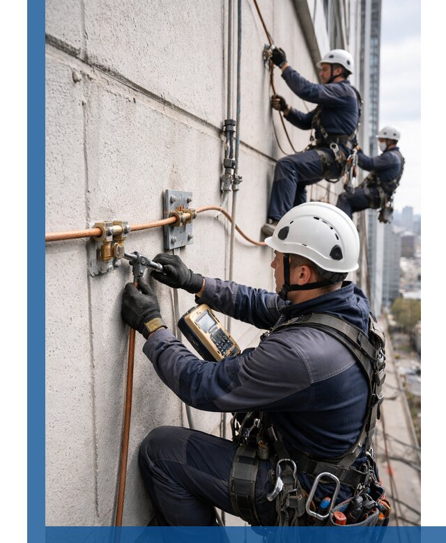 Монтаж системы заземления здания и молниезащиты в Хабаровске