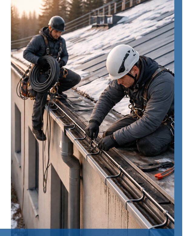 Монтаж греющего кабеля на кровле в Хабаровске от 463 р. | ВЫСОТНИК-Хбр