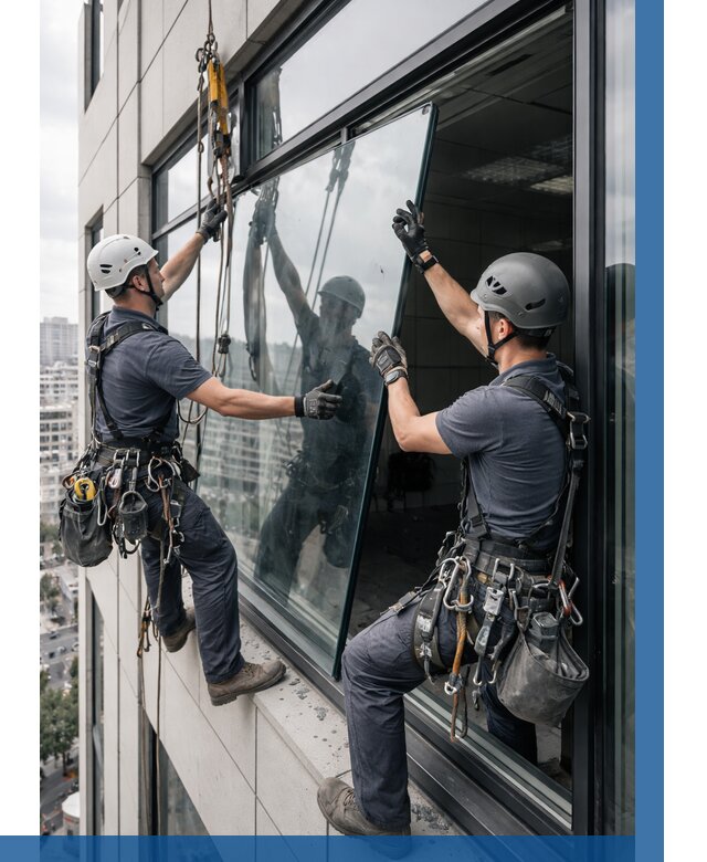 Замена стеклопакетов на высоте в Хабаровске от 5658 р. | ВЫСОТНИК-Хбр