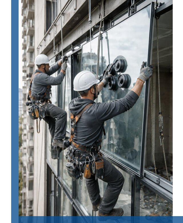 Витражное остекление фасадов и лоджий в Хабаровске под ключ