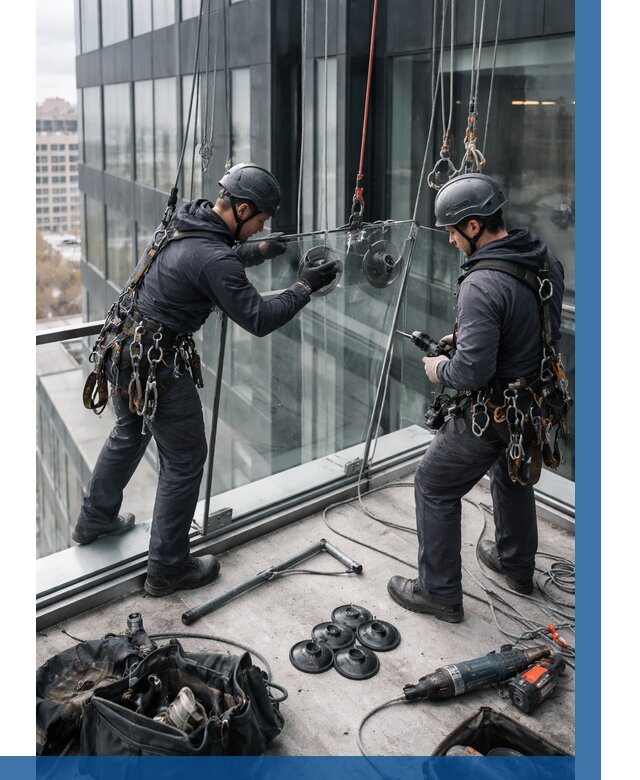 Монтаж стеклянных ограждений в Хабаровске от 2572 р. | ВЫСОТНИК-Хбр