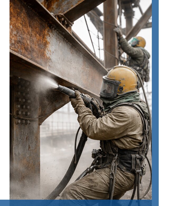 Пескоструйная очистка металлоконструкций в Хабаровске по 617 р. ВЫСОТНИК-Хбр