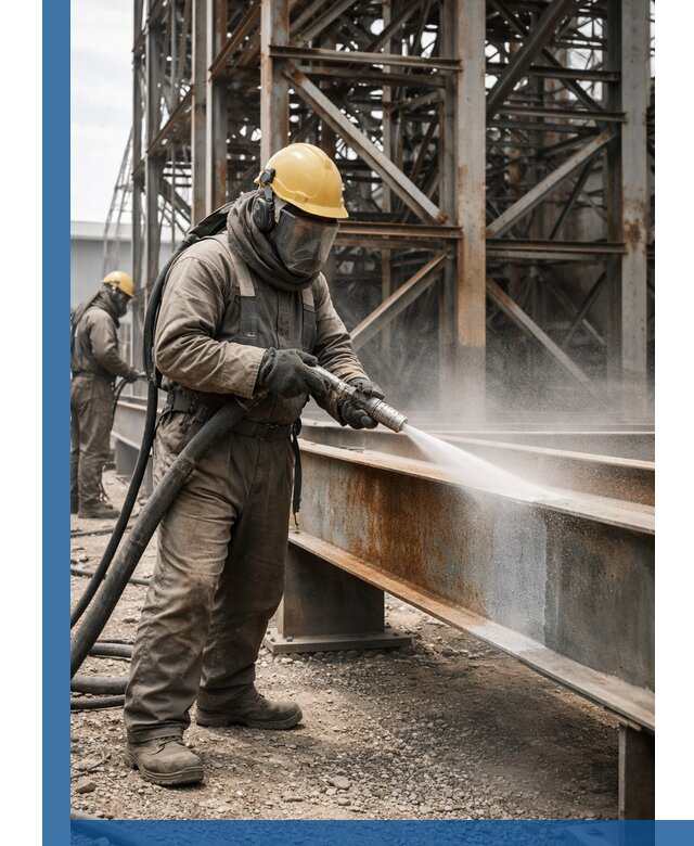 Пескоструйная очистка металлоконструкций в Хабаровске промышленная