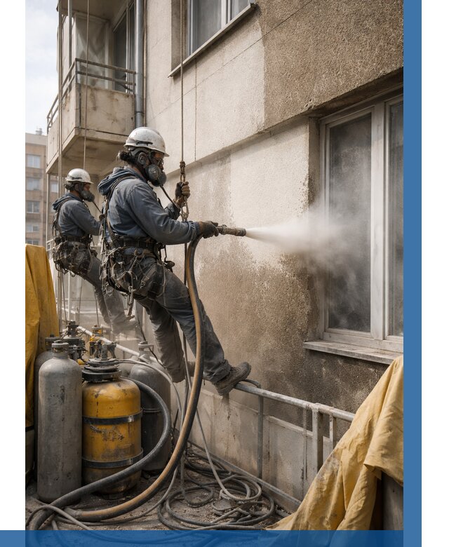 Пескоструйная очистка фасада в Хабаровске от 669 р. | ВЫСОТНИК-Хбр