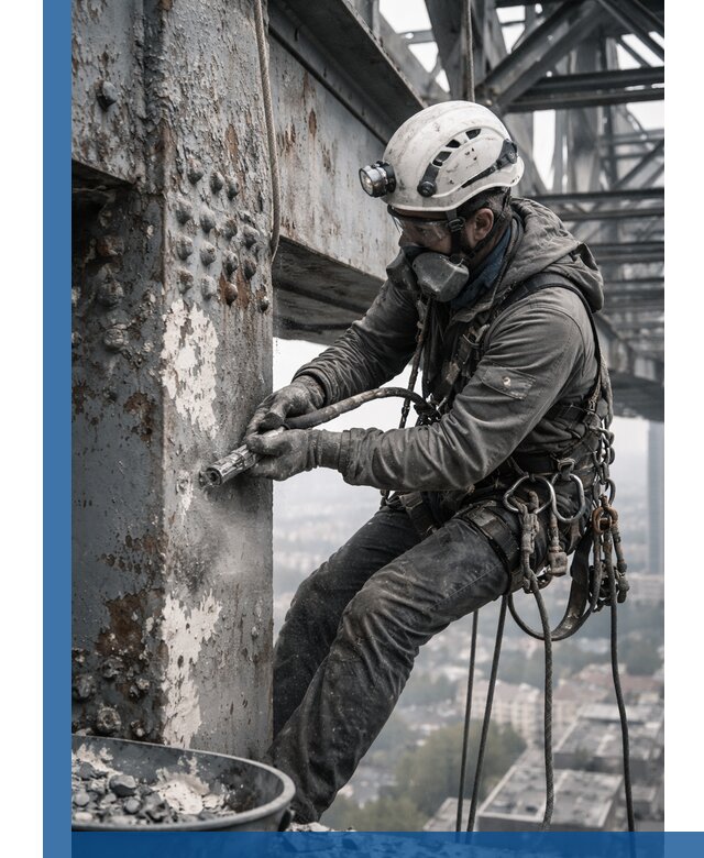 Удаление старой краски с металлических конструкций в Хабаровске