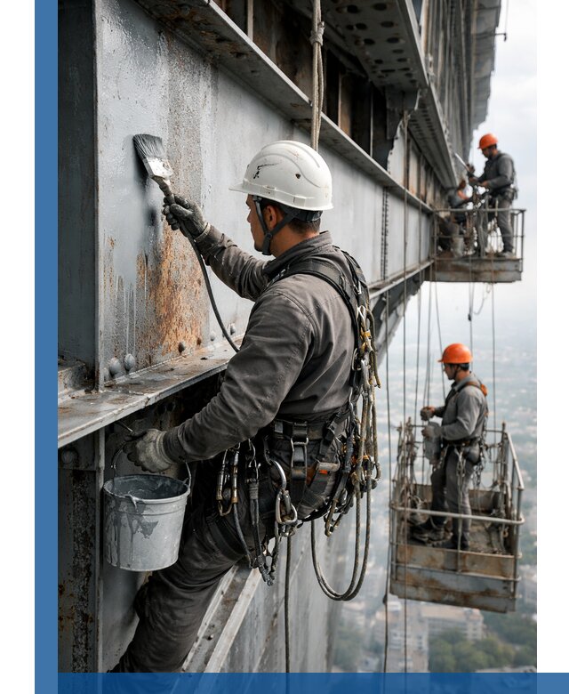 Покраска металлоконструкций на высоте в Хабаровске профессионально