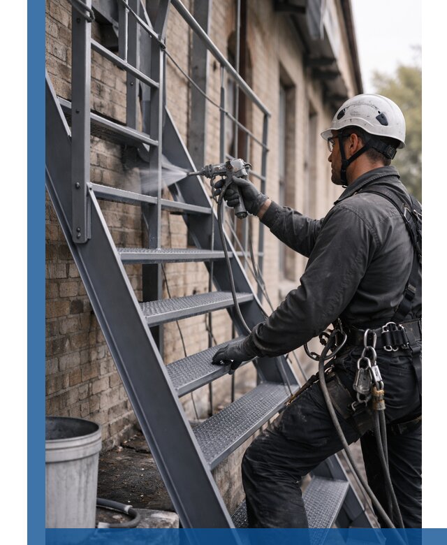 Покраска и антикоррозионная защита пожарных лестниц в Хабаровске