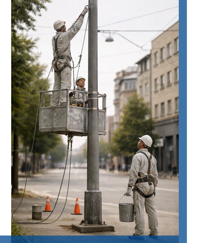 Покраска опор освещения в Хабаровске от 5144 р. | ВЫСОТНИК-Хбр
