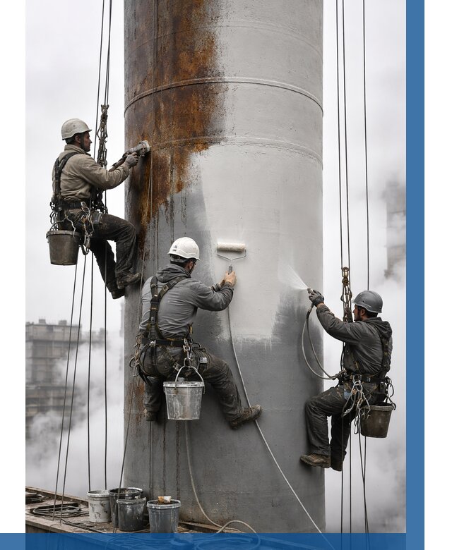 Покраска дымовых труб в Хабаровске от 8745 р. | ВЫСОТНИК-Хбр