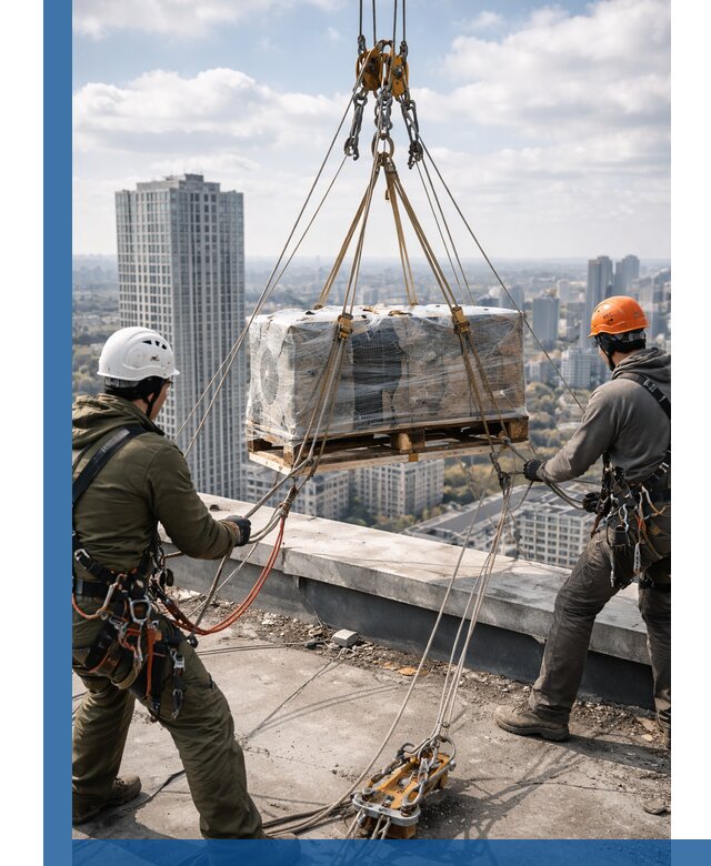 Подъем и монтаж крупногабаритных грузов на крышу в Хабаровске