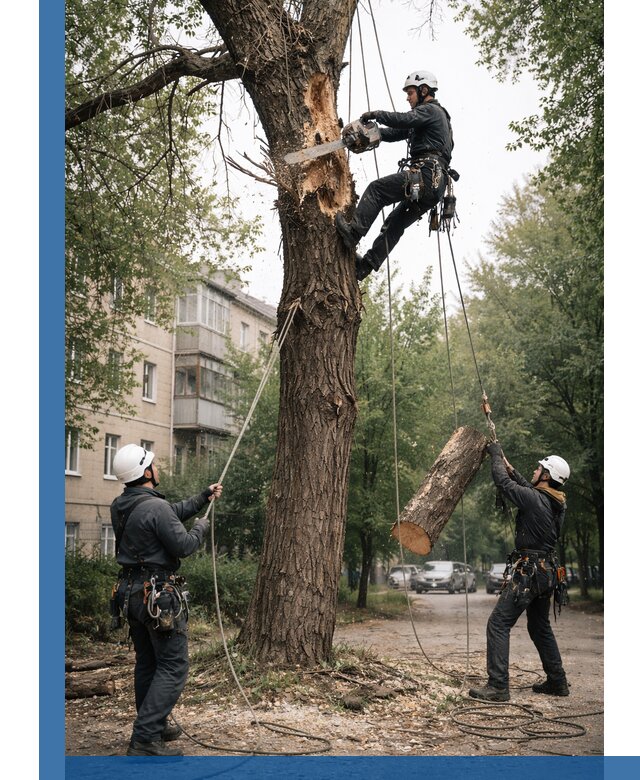 Срочное удаление аварийных деревьев в Хабаровске с гарантией безопасности