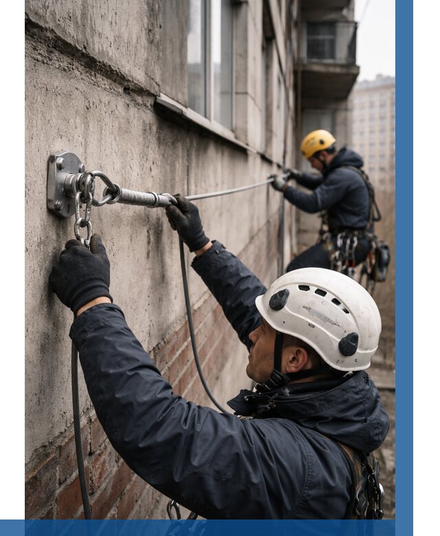 Монтаж анкерных линий в Хабаровске от 3086 р. | ВЫСОТНИК-Хбр