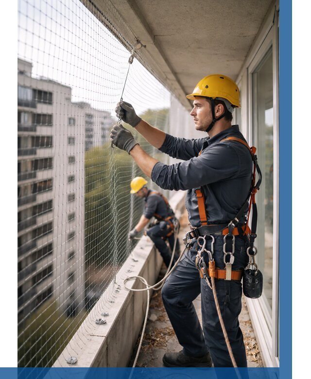 Монтаж сетки от птиц в Хабаровске от 4630 р. | ВЫСОТНИК-Хбр