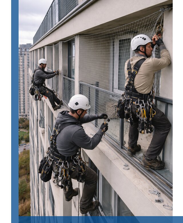 Профессиональный монтаж защитной сетки от птиц в Хабаровске