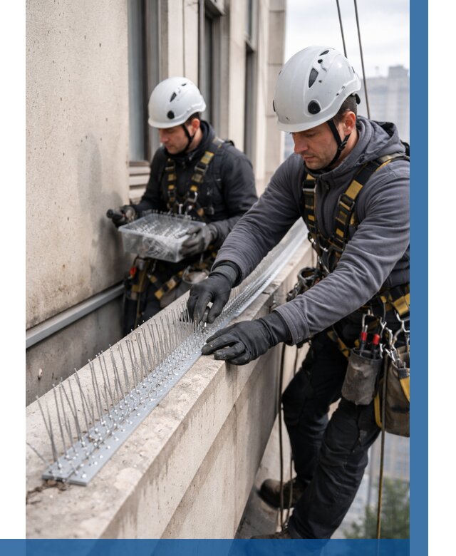 Установка шипов от птиц в Хабаровске от 874 р. | ВЫСОТНИК-Хбр